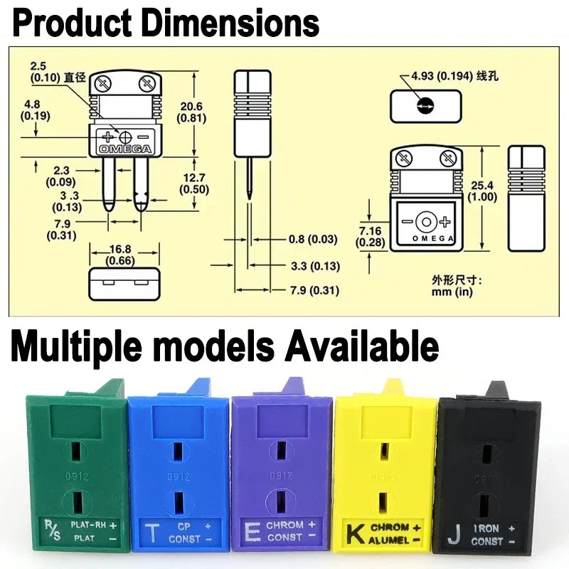 K Type Thermocouple Connector T J E N RS Type Mini Male Female Plug Socket Panel Mount Temperature Sensor Adapter 1-50Pcs