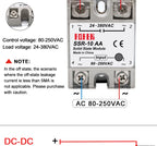 LCTC 1pcs Solid State Relay Single Phase Non-contact SSR DC To DC AC To AC DC To AC 24-380VAC 10A 25A 40A 50A 60A 80A 100A