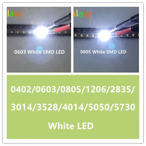 SMD 0402 0603 0805 2835 3528 1206 5050 5730 3014 4014 Diodo white/warm white light emitting diode SMD super bright LED 3V 100pcs
