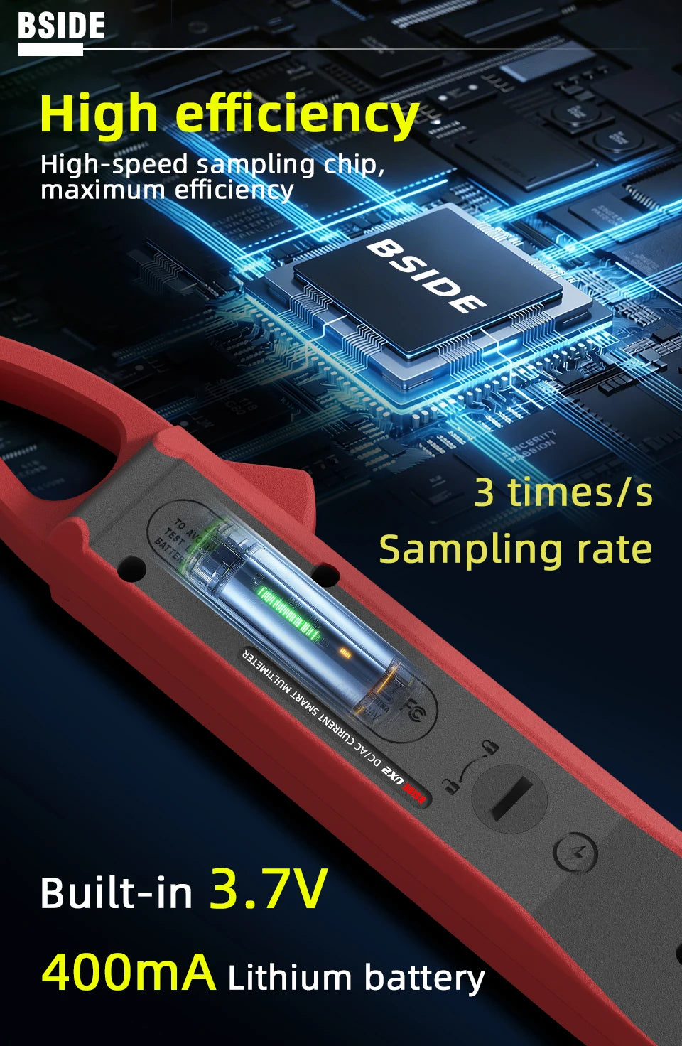 NEW UX2 Digital Clamp Meter 200A Auto-ranging Non-contact Current Voltage Frequency Temperature Voltmeter Multimeter