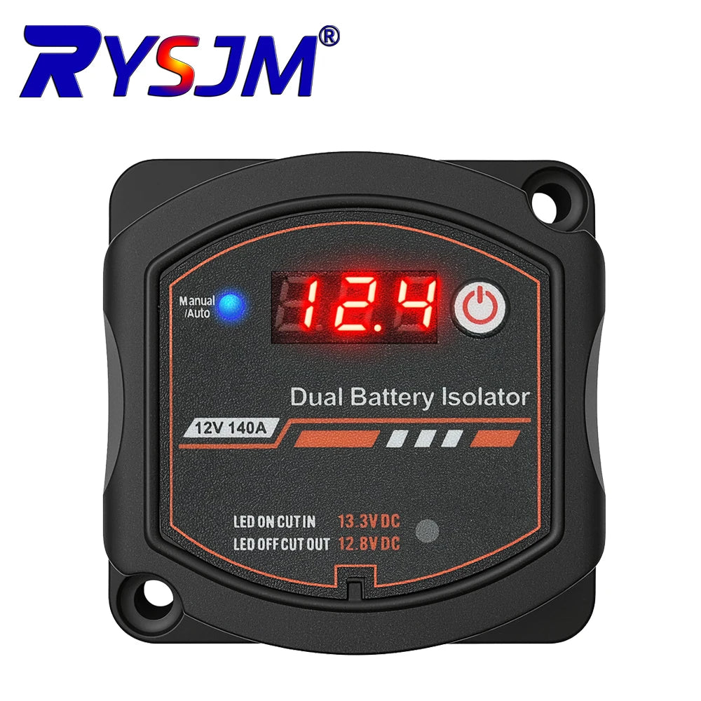 Smart Dual Battery Smart Isolator 12V 140A Digital Voltage Sensitive Relay VSR Split Charge For Camper Car RV
