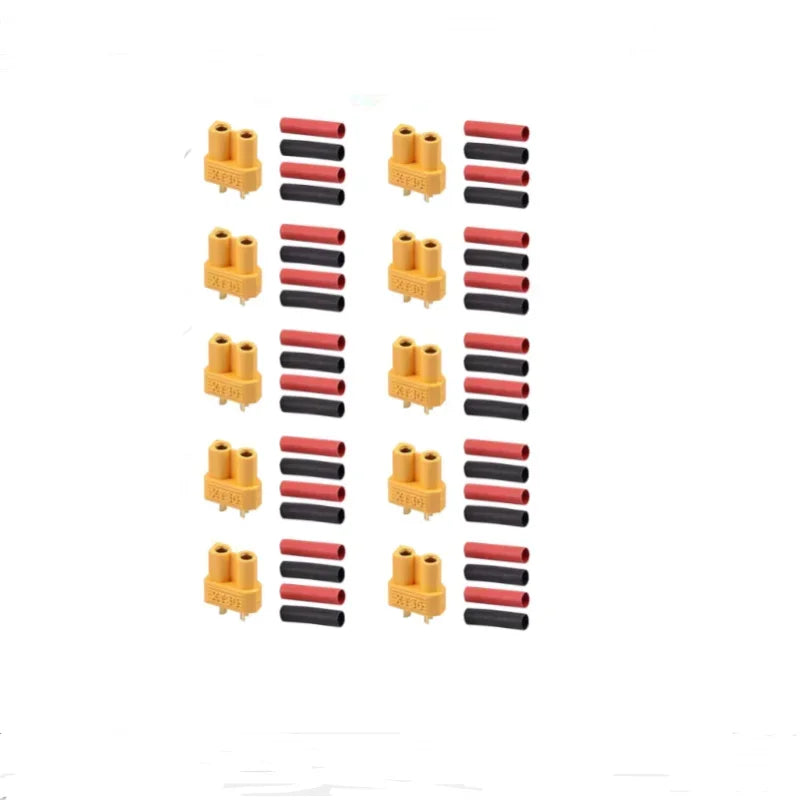 10/20 pairs XT30 2mm Gold Plated Battery Connector with Heat Shrink Tube for Drones RC Cars