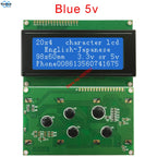2004A 20x4 IIC I2C LCD Display Blue White Green Screen RGB Backlgiht Black Character 3.3V or 5V 98X60mm