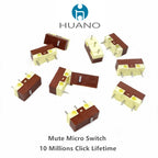 10Pcs HUANO Micro Switch Red Yellow Pink White Blue Green dot Blue Shell Pink Dot 80 million Mouse maintenance button switches