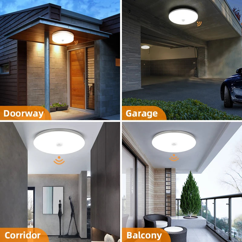 Led Motion Sensor Light 85-220V Ceiling Lamp For Home Corridor Stair Veranda Living Room Bedroom Rader Sensor Smart Night Light