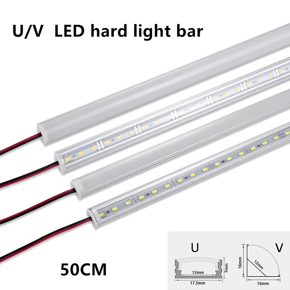 LED aluminum rigid light bar DC12V 50CM 20 inch U/V-shape 5730 36LEDs LED aluminum channel Home decoration lighting or connector