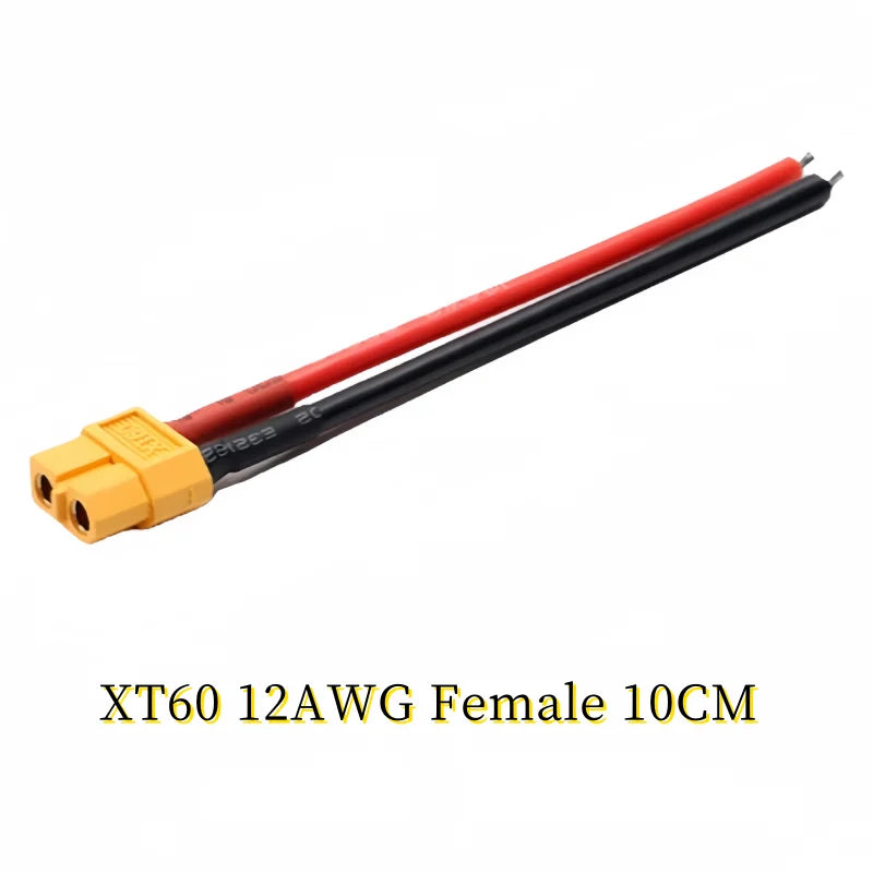XT60 Parallel Battery Connector 3-Way 12AWG Silicone Wire Male/Female Dual Extension Y Splitter 100mm for Battery Charger Motor