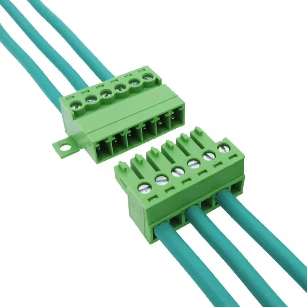 1Sets Solderless Docking Type 15EDG 3.81MM Screw Terminal Block Connector PCB Plug-in Type 15EDGRKC 3.81 Green Terminal Block