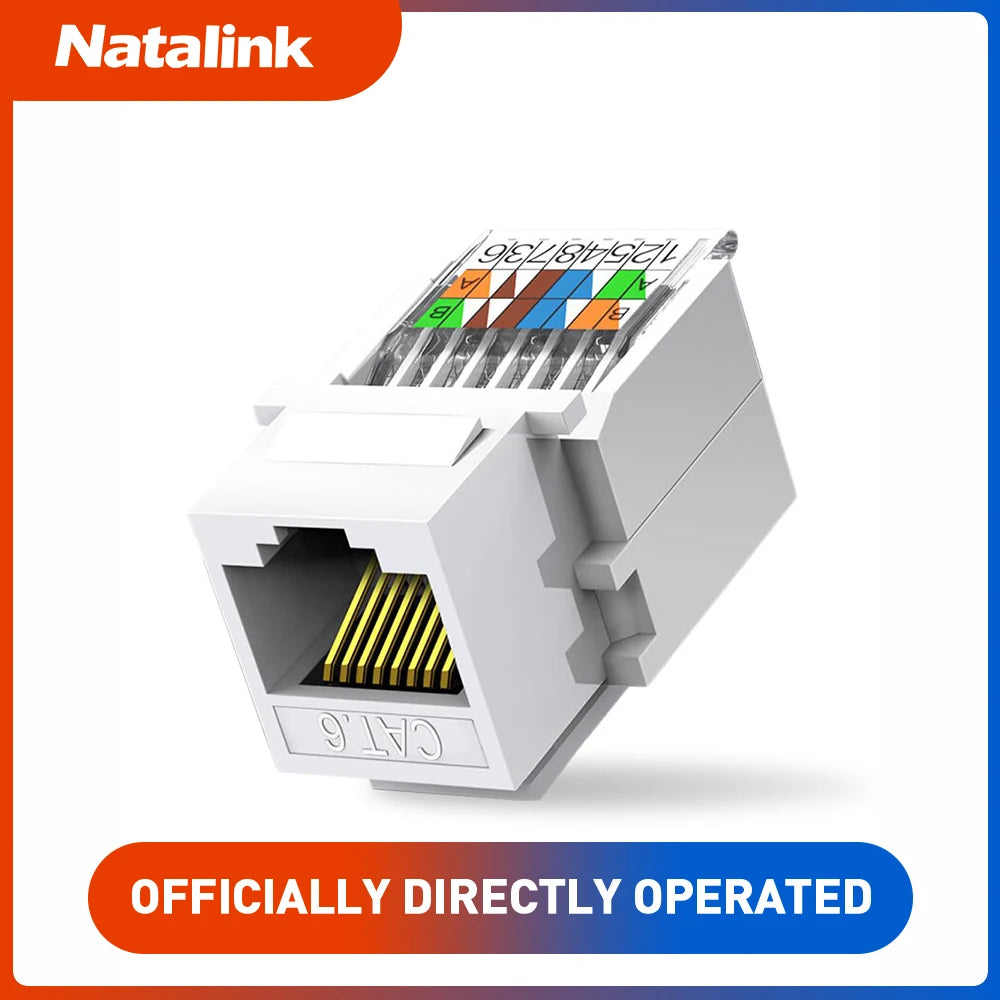 Natalink Cat6 RJ45 Toolless Keystone Ethernet Module Female Jack Network Punch Down Connector (Not Compatible with Patch Panel)