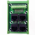 DIN Rail Mount  RJ45  Module,Unshielded RJ45 8P8C Jack 4-Way Buss Breakout Board, Terminal Block, Connector.