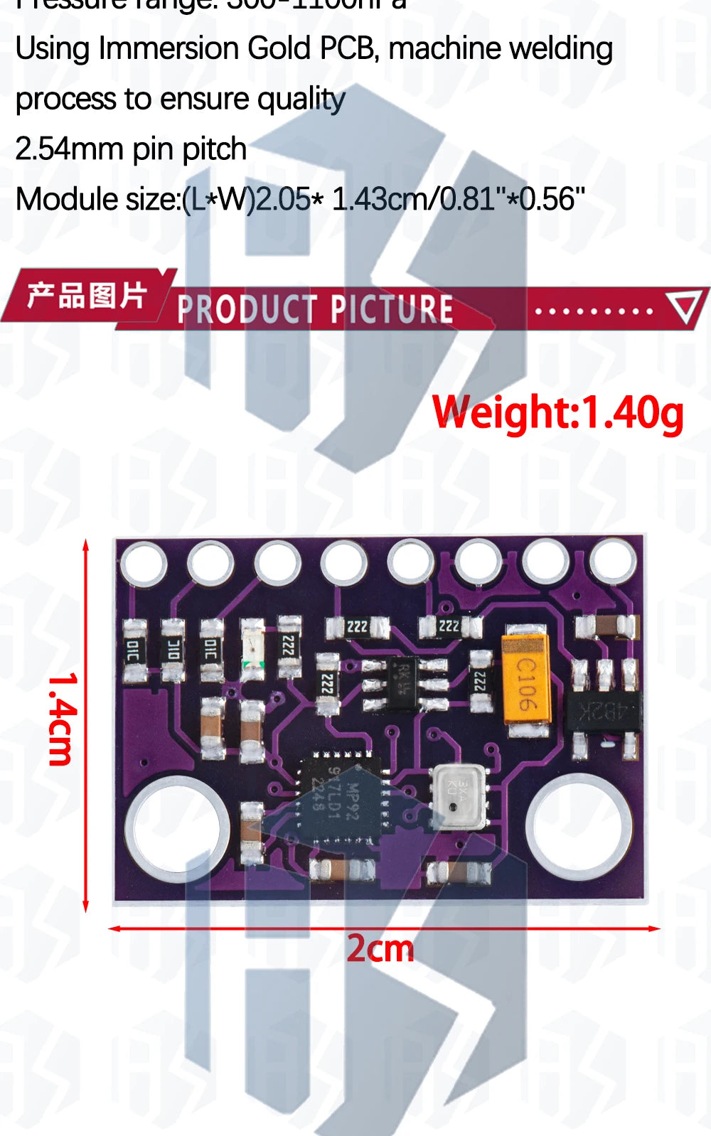 GY-91 MPU9250+BMP280 Sensor Module (1PC) – for Arduino-Compatible 9-Axis Compass Gyroscope with SPI/I2C 3-5V