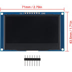 2.4" 2.42 inch 128x64 OLED LCD Display Module SSD1309 7 Pin SPI/IIC I2C Serial Interface for Arduino UNO R3 DIY Electronic