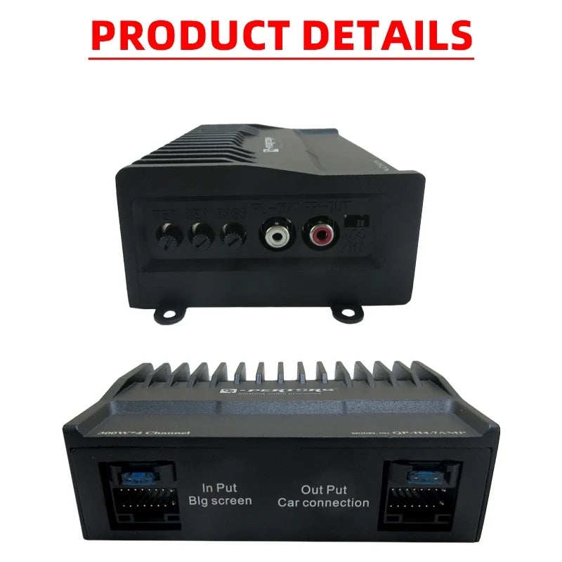 MAX.300W 4-Channel A/B Class DSP Car Amplifier, RMS.4 X 75W In-Car DSP Digital Audio Processor, Improved Sound Quality