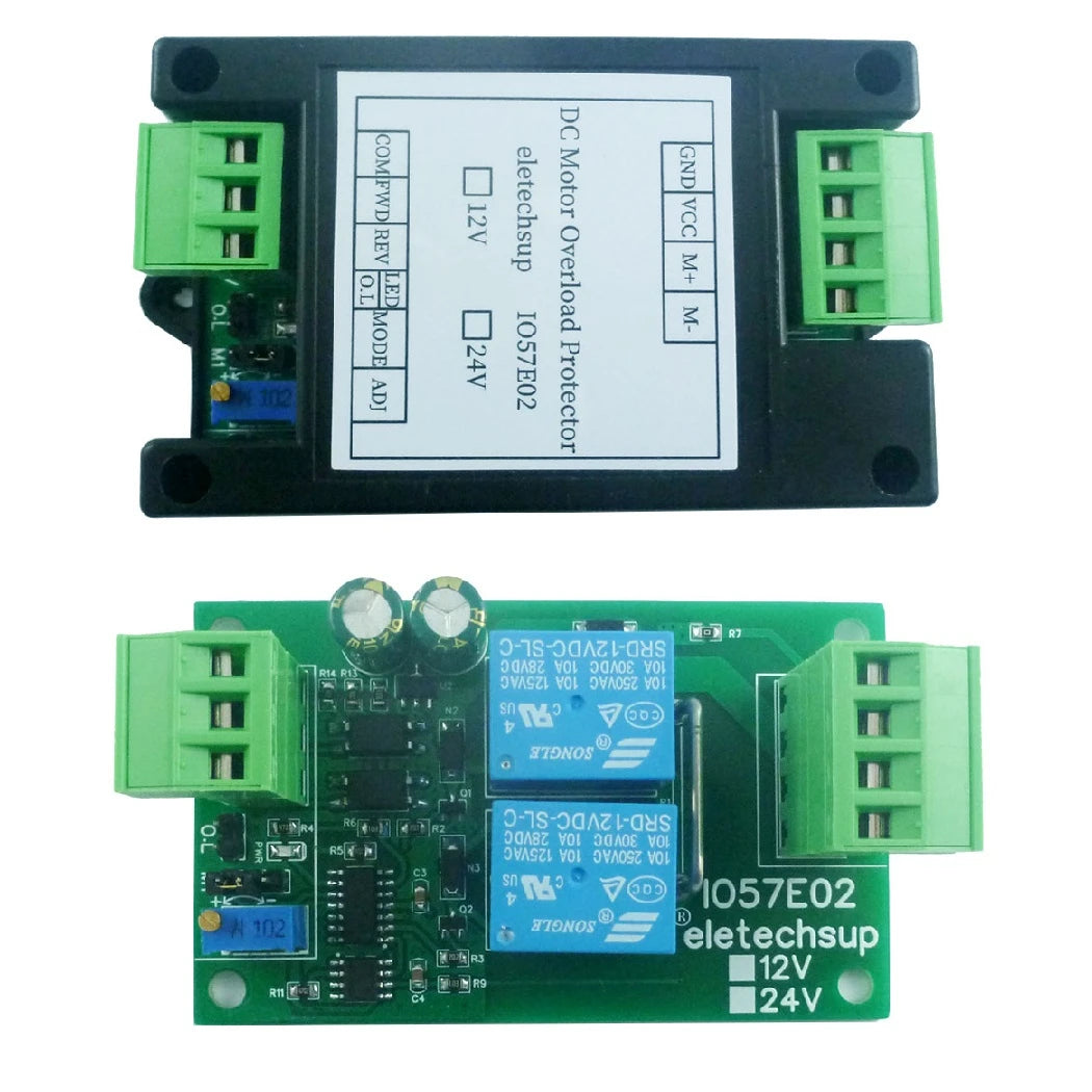 Brushed DC Motor Overload Overcurrent Short Circuit Protector Board Forward Reverse Controller Driver Relay Module 12V 24V