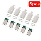 5pcs 10Pcs TYPE C USB 3.1 24 Pin Male Plug Welding Connector Adapter with Housing  Charging Plugs Data Cable Accessories Repair