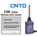 CNTD Micro Limit Switch C6N Series C6N‑101 C6N‑102 C6N‑111 C6N‑121 1NO1NC 10A 250V IP67 Waterproof For Automated Machinery
