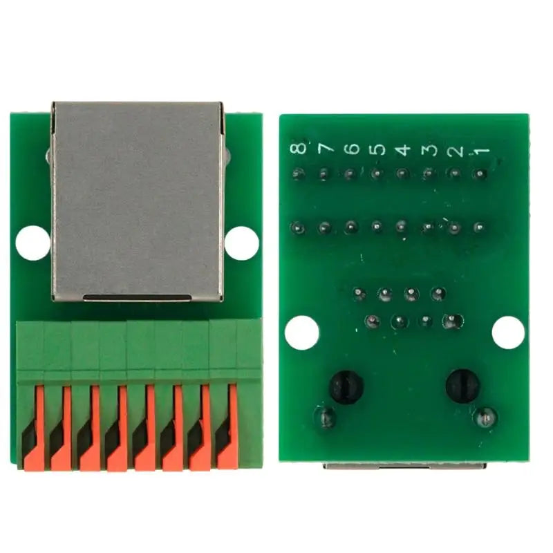 1Pc Data Adapter Board Female Socket Guide Rail Installation Terminals Connector RJ45 Network Port Terminal Block Welding Free