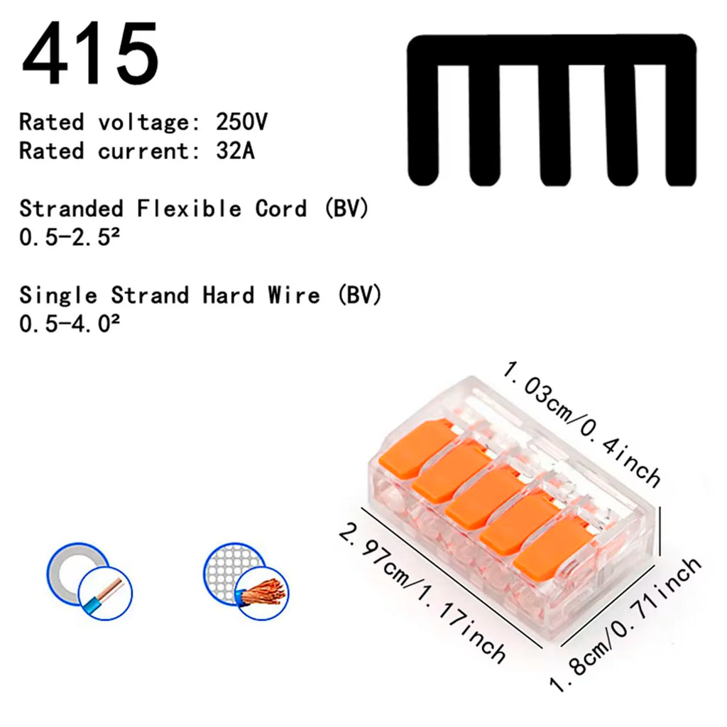 10/20/30/50Pcs Multi Port Orange Universal Quick PlugIn Terminals Connectors Wire Connector Terminals