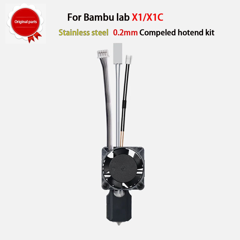 Original Hotend For Bambu Lab X1 X1C P1P P1S Hard Steel Nozzles Bamboo Hotend Thermistor For bambu lab cooling fan P1s X1c Hoend