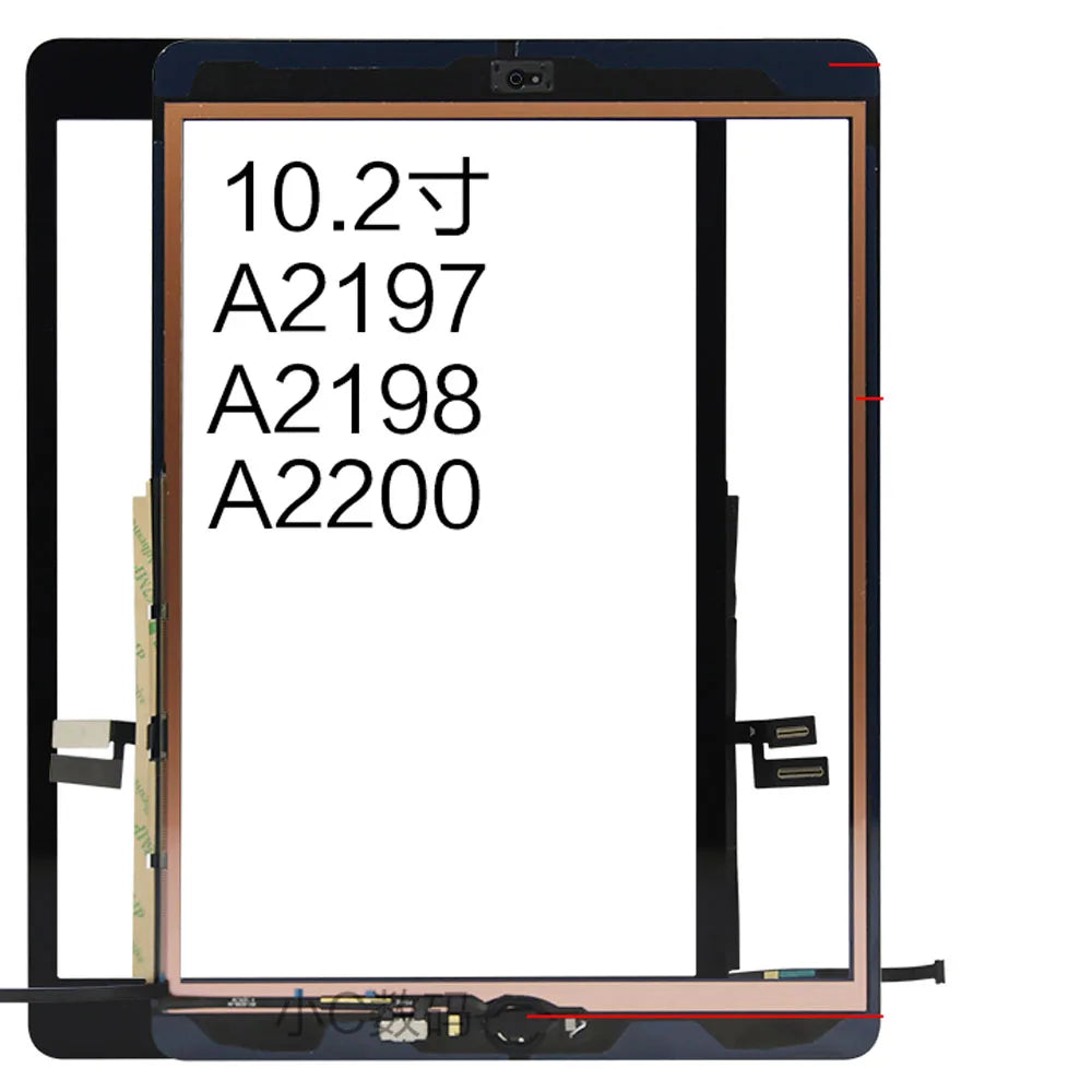 10Pcs For iPad 7 8 A2200 A2198 A2197 7th 8th 2019 LCD Outer Touch Screen Digitizer Glass Panel Assembly Display With Adhesive