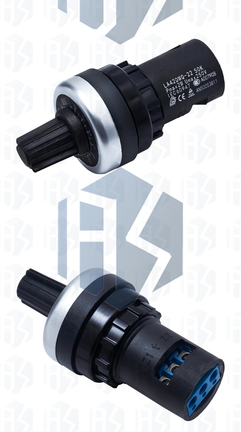 LA42DWQ-22 1K 2K 5K 10K 20K 50K 100K 200K 22mm Diameter Pots Rotary Potentiometer Converter Governor Inverter Resistance Switch