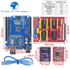 TZTUNO R3 Shield V3 Engraving Machine 3D Printe+ 4pcs DRV8825 Or A4988 Drive Expansion Board For Arduino With USB Cable