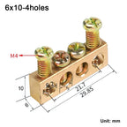Copper Wire Connector Multi-specification With Hole Screw Copper Bar Terminal Brass Row Junction Box Power Distribution Cabinet
