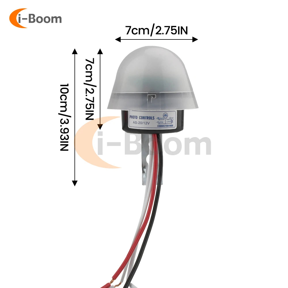 Waterproof Sensitive Auto Photo Switch AS-20 DC 12V AC 110V 220V 10A On/Off Photocell Street Light Switch Sensor Switch Tools