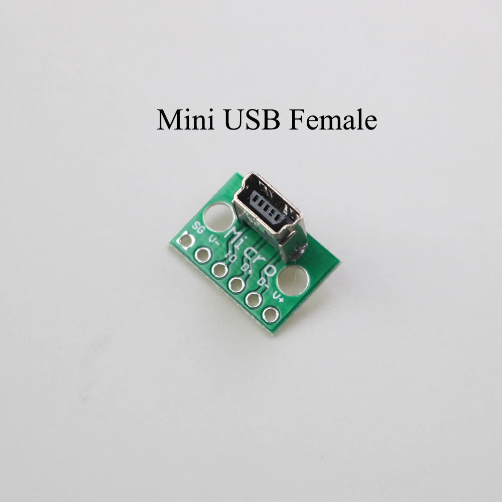 1PCS Data Charging Cable Jack Test Board with Pin Header 90 Degree Micro Mini USB Type C 2Pin USB 3.0 2.0 Female Male Connector