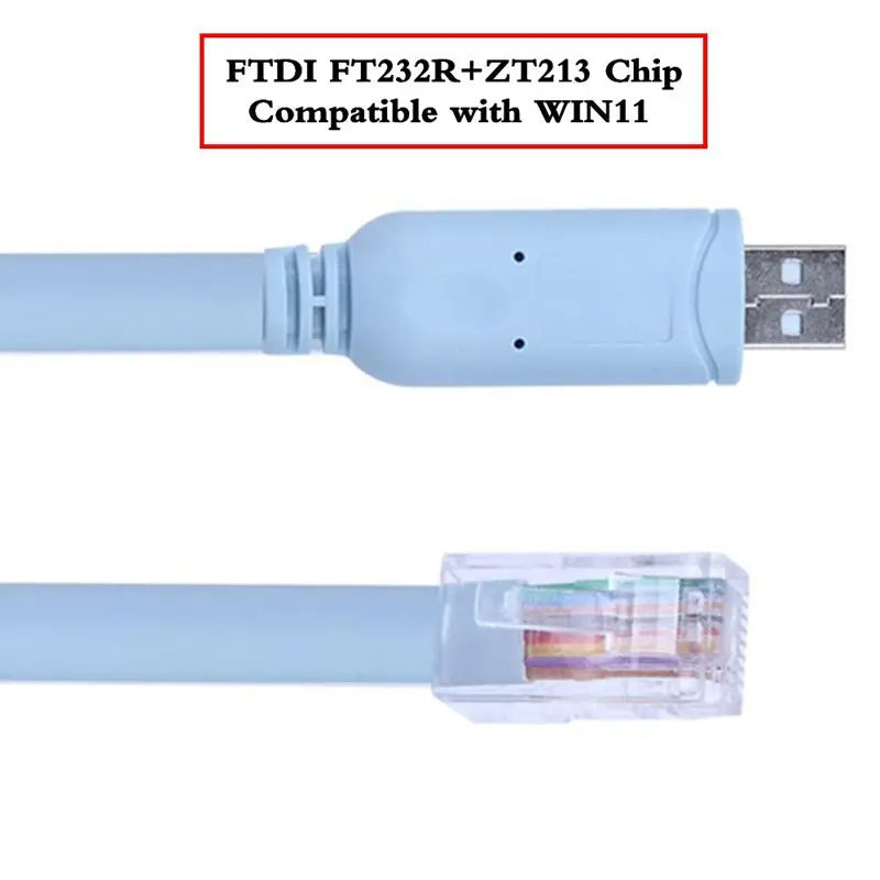 1m-5m USB RS232 to RJ45 8P8C Serial Control Cable USB to RJ45 Serial CONSOLE Debugging Cable FTDI FT232R+ZT213 chip/CH340 chip