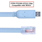 1m-5m USB RS232 to RJ45 8P8C Serial Control Cable USB to RJ45 Serial CONSOLE Debugging Cable FTDI FT232R+ZT213 chip/CH340 chip
