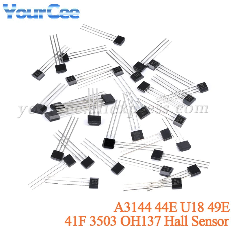 100pcs A3144 44E U18 49E 41F 3503 OH137 OH3144 Hall Effect Sensor Switch Hall Element Brushless Electric Motor High Sensitivity