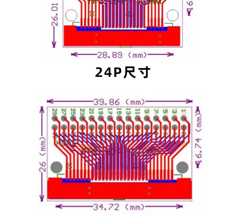 FPC/FFC Adapter Board Welded 0.5mm/1.0mm Pitch Connector Turned Straight Into 2.54 Flexible Cable Adapter Seat 4P 6 8P 10P~80Pin