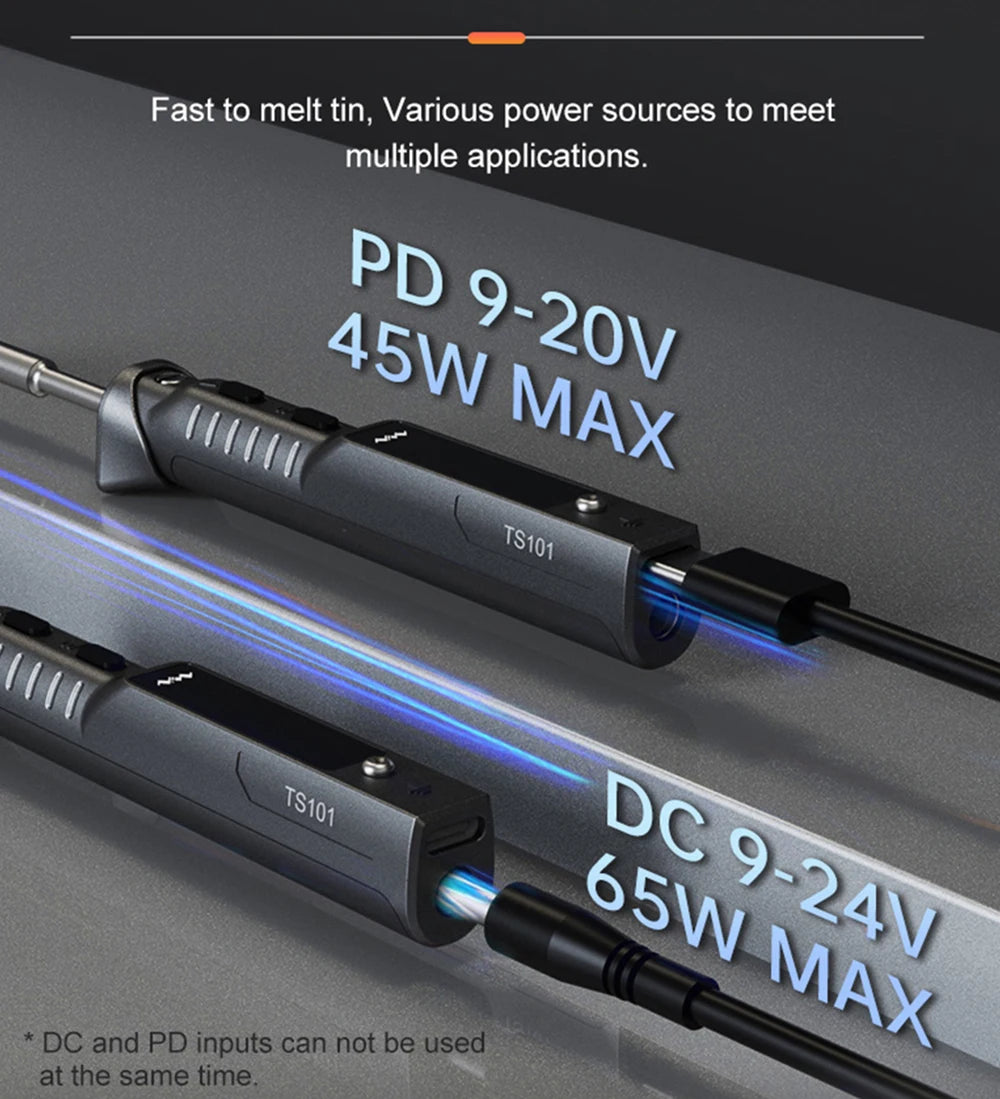 Miniware TS101 Soldering Iron Electric 65W Temperature Programmed LCD New Upgraded TS100 With Soldering Tip Set