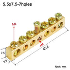 Copper Wire Connector Multi-specification With Hole Screw Copper Bar Terminal Brass Row Junction Box Power Distribution Cabinet