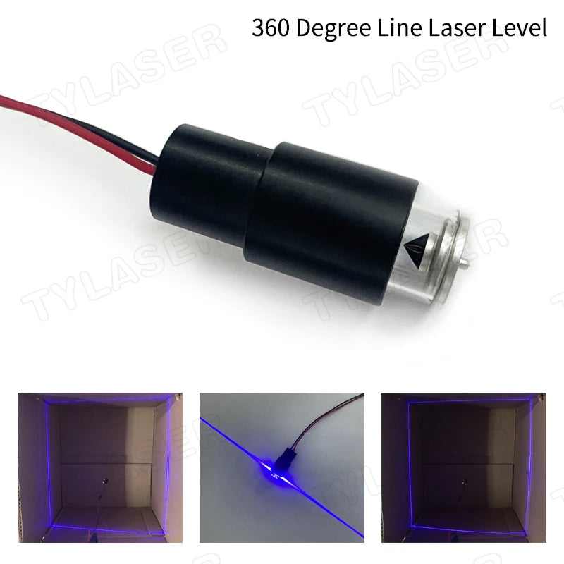 405nm Blue Line Laser Diode Module 360° Laser Level 30mW-100mW for Laser Engraver/Tester/Woodworking Tools