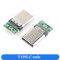 10Pcs USB 3.1 Type-C Connector 24 Pins Male / Female Socket Receptacle Adapter to Solder Wire & Cable 24 Pins Support PCB Board