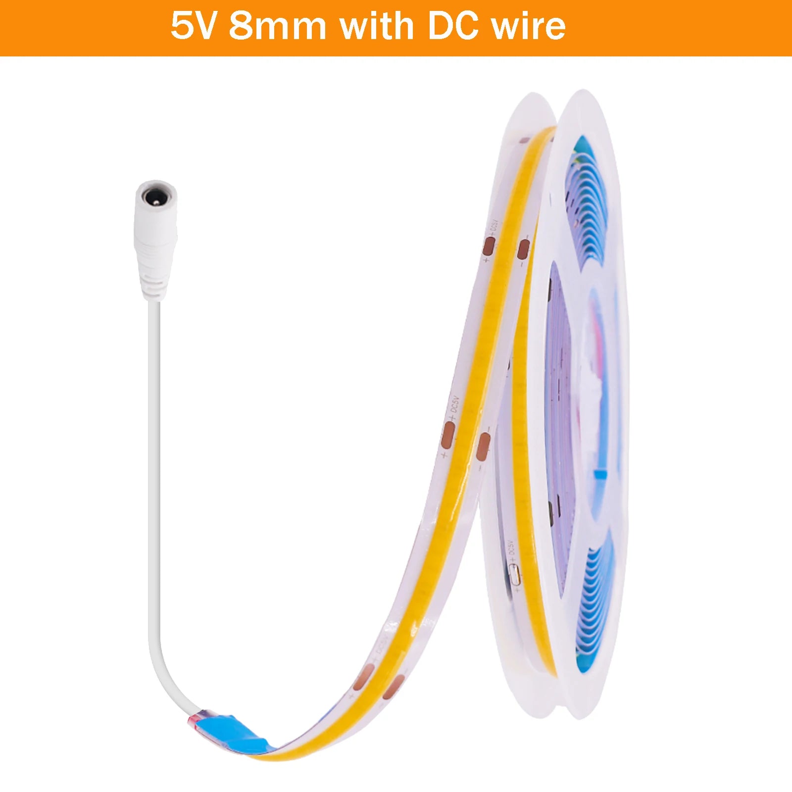 5V USB COB LED Strip 12V 3mm 5mm 8mm Width Flexible LED Tape 320LEDs COB Light with Adhesive High Density Linear Lighting
