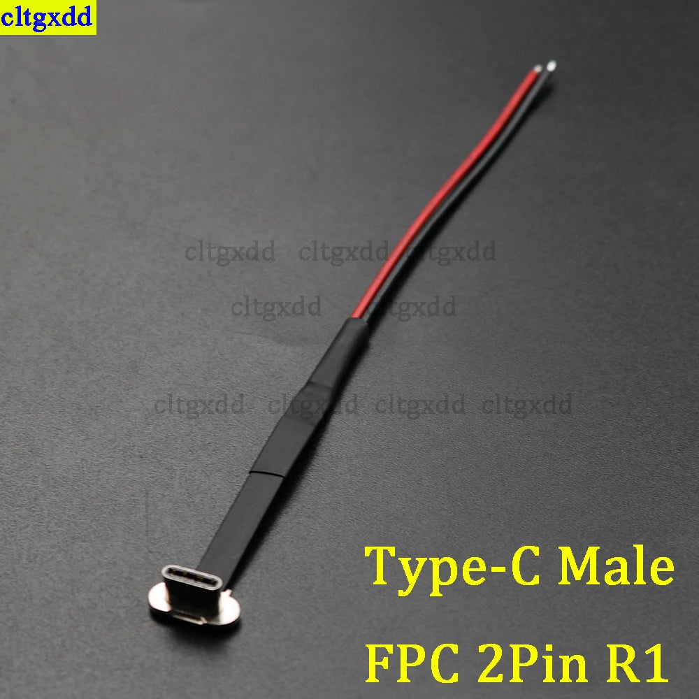 ClTGxDD 1 Piece USB C Type-C FPC 2-Pin 3-Pin with Resistor R1 Soft Flat Cable Male Head Mobile Phone Fast Charging Cable Extensi