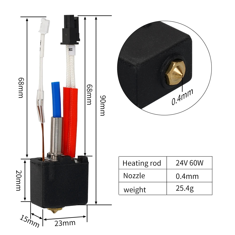 For Anycubic Kobra 2 Hotend Kit, Thermistor Heater Cartridge 0.4mm Print Hot end For Kobra2 Plus/ Kobra2 Pro/ Kobra2 Neo/ Kobra2