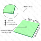 2 Pieces 100x100mm Thermal Pad 0.5mm/1mm/1.5mm/2mm/2.5mm/3mm/4mm/5mm Thickness GPU CPU Heatsink Cooling Conductive Silicone Pad