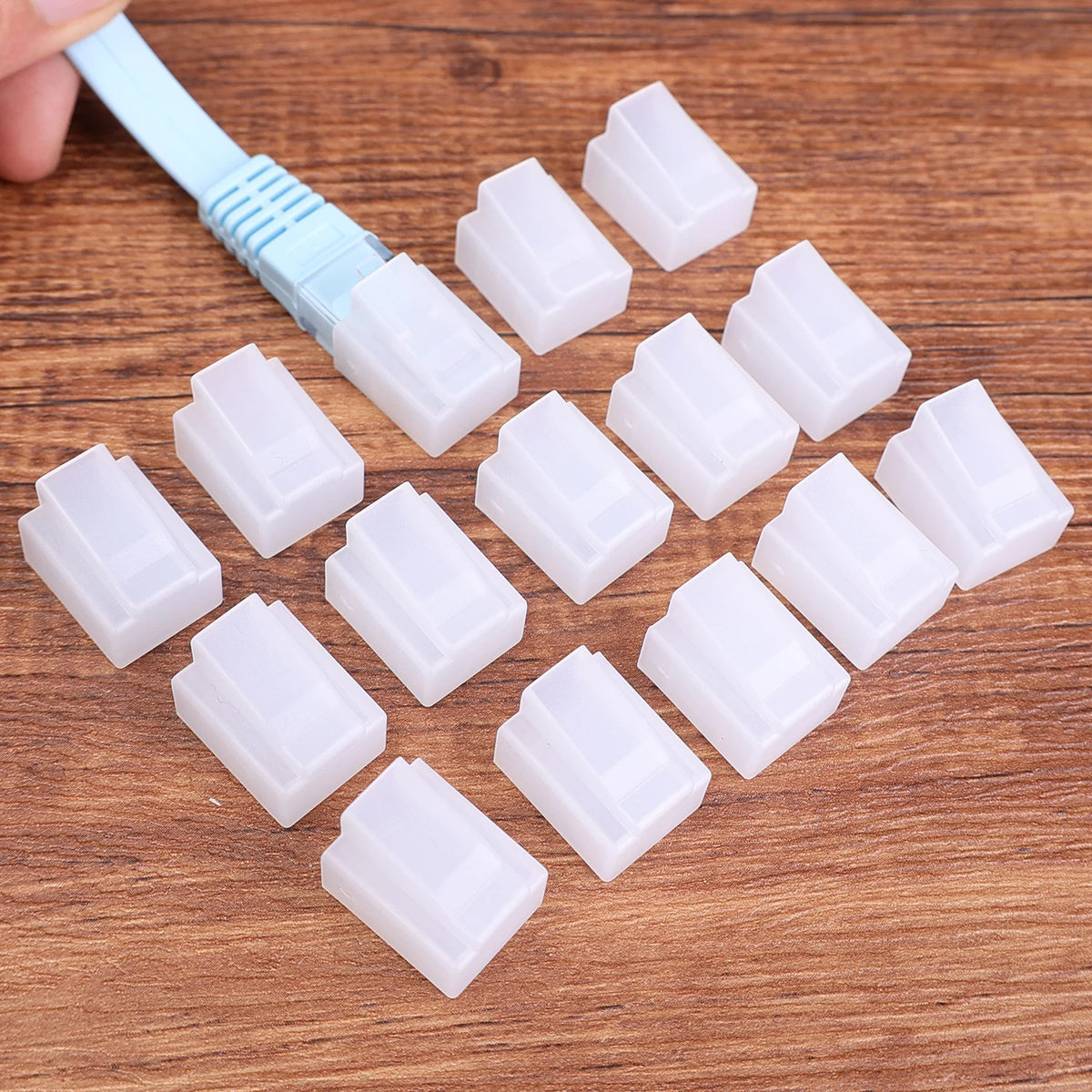 10-100PCS RJ45 Connectors Dust Cover Ethernet Cable Protective Case Cap for RJ45 Pass Through Connector Network Cat6 Cat7