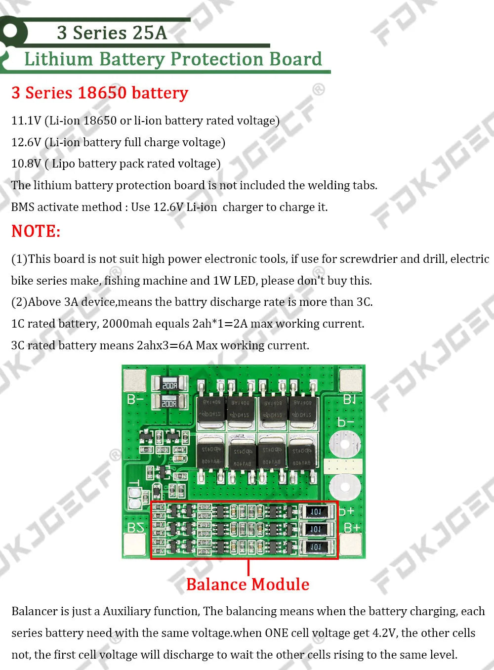 1S 2S 3S 4S 5S 6S 3A 15A 20A 30A Li-ion Lithium Battery 18650 Charger PCB BMS Protection Board For Drill Motor Lipo Cell Module