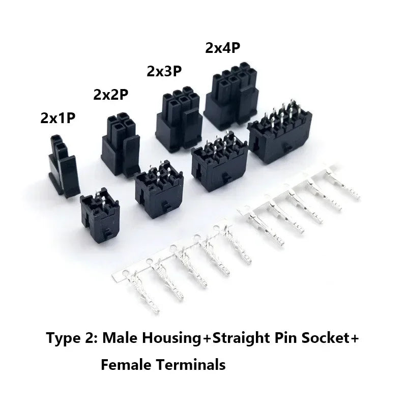 10Sets MX3.0mm Micro-Fit 3.0mm Double Row 2*1P- 2*12Pin Mini 5559/43020 Housing Receptacle Terminal Straight RA Wafer Connector