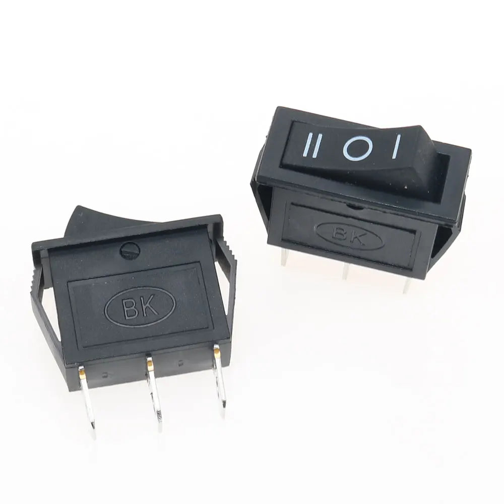 5PCS KCD3 Rocker Switch 16A /20A 125V/250V ON-OFF-ON 3 Position 3 Pin Electrical Equipment Power Switch Black