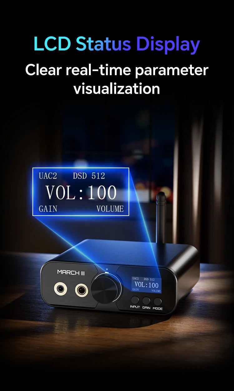 TempoTec March III-M3 2*CS43198 HIFI USB DAC,Bluetooth DAC,UAC1.0 for PlayStation PS4,PS5,UAC2.0, EQ,Filter,DSD512/LDA