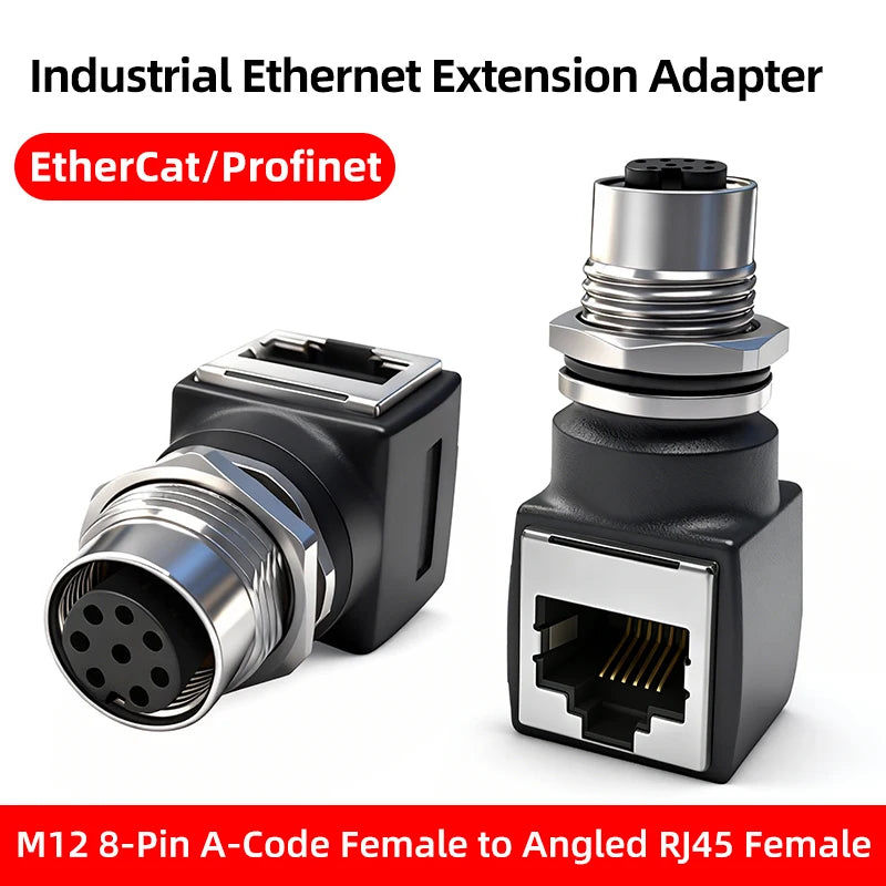BYXGD M12 X-Code 8Pin A-Code D-Code 4Pin to RJ45 Panel Mount Adapter IP67 Waterproof Ethernet Connector Straight Angled Type