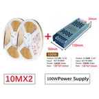 12V 24V COB LED Strip Linear Tape Light Ultra Thin with Power Transformer 2Pin Wire for Home Cabinet Engineering Decor 1 Set