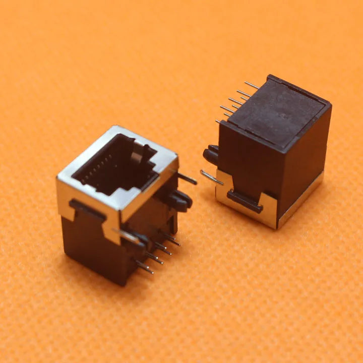 5pcs RJ45 Network jack 8P Modular Network PCB Jack 8P Horizontal LAN Adapter Right Angle Connector with Shield