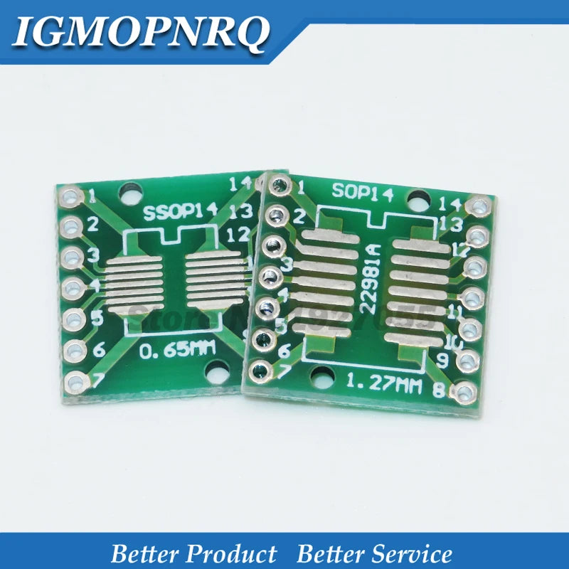 10PCS PCB Board  SMD Turn To DIP SOP MSOP SSOP TSSOP SOT23 8 10 14 16 20 24 28 SMT To DIP Adapter Converter Plate
